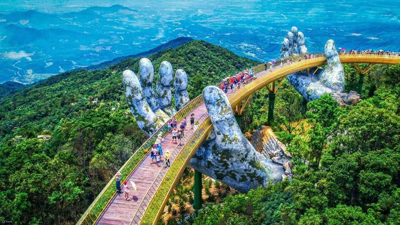 Da Nang: Golden Bridge, Lady Buddha, Marble Mt & Am Phu Cave - Marble Mountains: limestone steps, caves, and Buddhist sculptures
