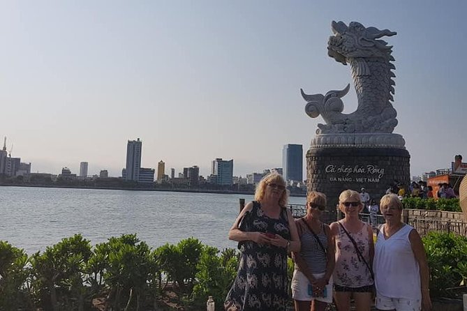 DA NANG NIGHTLIFE Tour with MARBLE MOUNTAIN & LADY BUDDHA STATUE, DRAGON BRIDGE - Dragon Bridge After Dark: Photos, Illumination, and the Weekend Fire Show