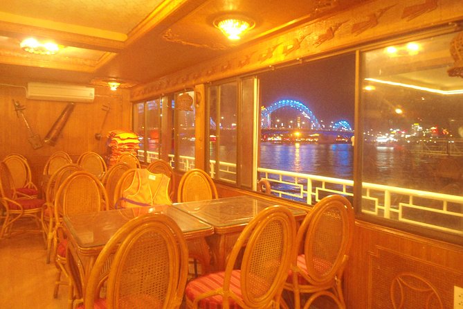 Dragon Cruise by Romantic Yatch: Tasty Beer/Flower/Cake & Dance - Saturday Dragon Bridge fire: the only night this trip truly peaks