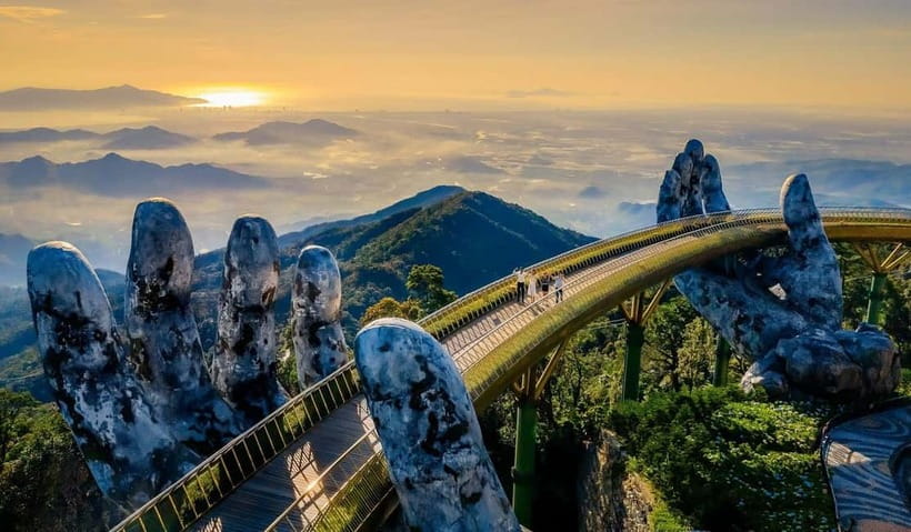 From Da Nang or Hoi An: Ba Na Hills Golden Bridge Tour - Golden Bridge inside the Buddha hands: how to make it work in crowds