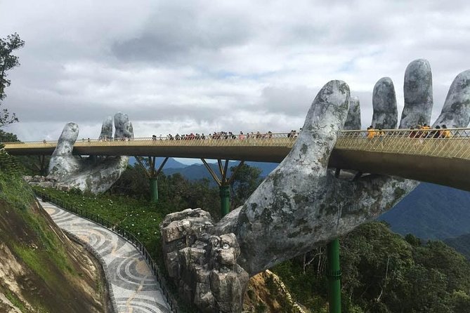 Golden Bridge-Monkey mountain-Dragon Bridge -Marble Mountain Fullday PrivateTour - Golden Bridge: how the crowds feel when you plan early