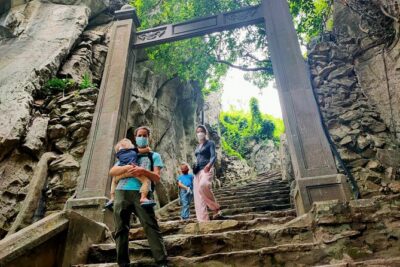 Lady Buddha, Marble Mountains, Coconut Jungle & Hoian City Tour - Marble Mountains caves and pagodas: plan for steps, and use the elevator if needed