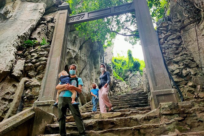Lady Buddha, Marble Mountains, Coconut Jungle & Hoian City Tour - Marble Mountains caves and pagodas: plan for steps, and use the elevator if needed