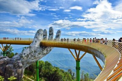 PRIVATE Half day to Golden Bridge Bana hill from Danang City - Golden Bridge and the viral walk: when the clouds cooperate