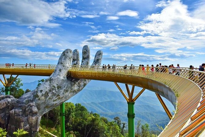 PRIVATE Half day to Golden Bridge Bana hill from Danang City - Golden Bridge and the viral walk: when the clouds cooperate