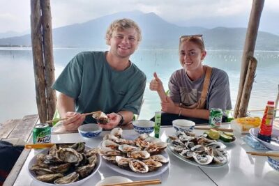 Vietnam/Lang Co Oyster Tour by Fishing & Tasting Oyster Flavors - Lap An Lagoon Fishing: Rolling the Net Like a Local